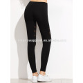 Leggings d&#39;insertion de maille noire OEM / ODM Fabrication en gros de vêtements de mode des femmes (TA7037L)